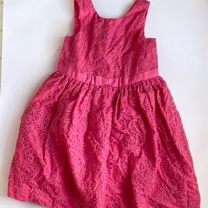 NWT Janie and Jack Fuchsia Pink Fully Lined Embroidered Party Dress 3T